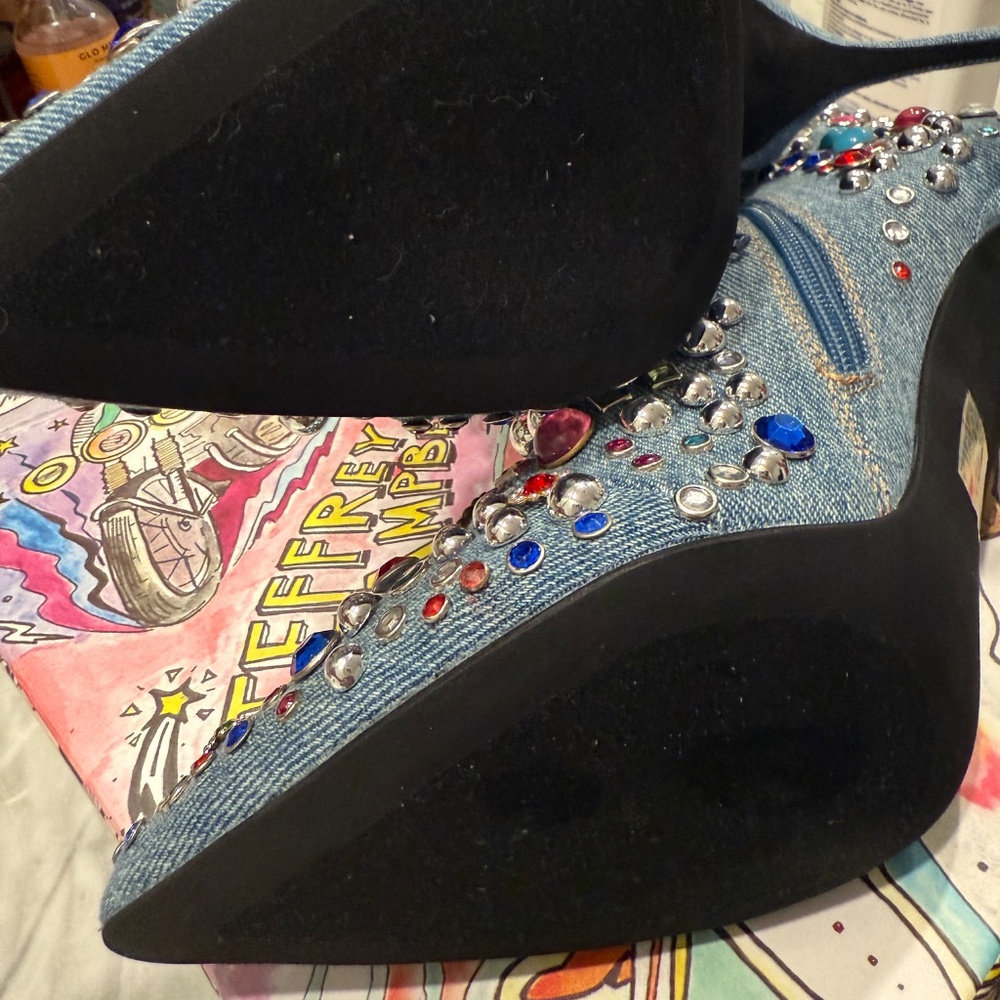 Jeffrey Campbell Blue Denim Boots size 9 NWT - Picture 8 of 10